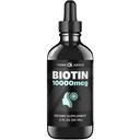 Płynne Biotin 10,000 µg z witaminą C - Wysoka moc Włosy, Skóra i Nail Support - Szybka absorpcja Kropli Biotin - 60 Day Supply - 2 oz
