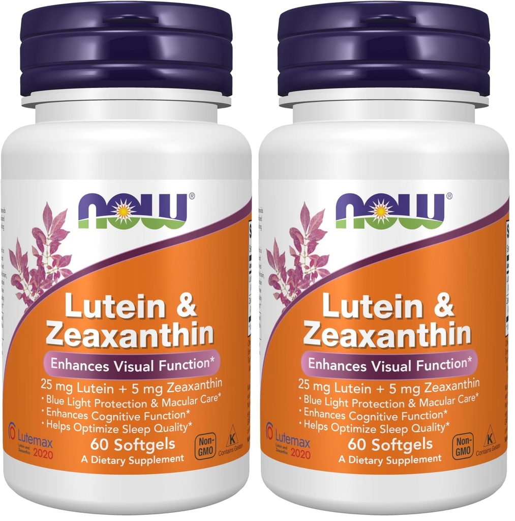 Teraz suplementy, Luteina i Zeaksantyna z 25 mg Luteiny i 5 mg Zeaksantyny, 60 Softgels (Opakowanie po 2)