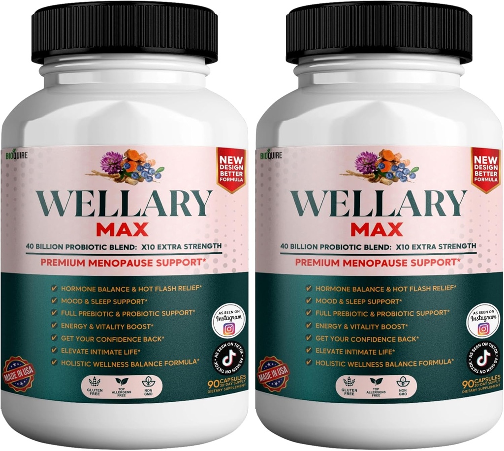 Wellary Max Menopauza Supplement Supplement, 40 Billion CFU Probiotic Blend, 90 kapsułki (2)