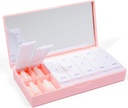 PORT X POLISH Designer Cotygodniowy pill Box Organizator (AM / PM 2X Daily, Blush Pink) 124; Compact, Stylowe 7- Day suplement witaminy Case Amend124; Cute Portable Mini Travel Medicine Carrier 124; BPA- Free Pillbox Caddy
