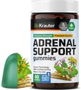 BIO KRAUTER Gummies wsparcia nadnerczy - 60 Chews - Rhodiola & Ashwagandha Gummies z witamin C, B6, B12 - Vegan Mood Supplement Supplement