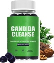 Candida Cleanse, Candida and Detox Support Gummies, 10- in-1 Advanced Formula z Black Walnut, PAU D 'Arco & Wormwood, Non-GMO 60 Gummies