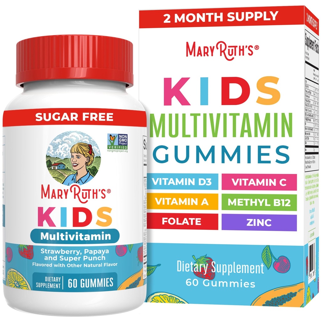 MaryRuth Organics Kids Vitamins 124; Multi Vitamins 124; Sugar Free 124; 2 Month Supply Assistance 124; Kids Multivitamin Gummies for Ages 2 + Assistance 124; Vegan 124; Only 1 Gummy a Day Assistance 124; 60 Count