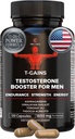 Anaboliczne Booster & Muscle Builder, T- GAINS Testosteron Suplement dla mężczyzn, TRT Test Booster & Estrogen Blocker, HGH Suplementy dla mężczyzn - Tongkat Ali Fadogia Agrestis dla wzrostu mięśni, 120 Czapki