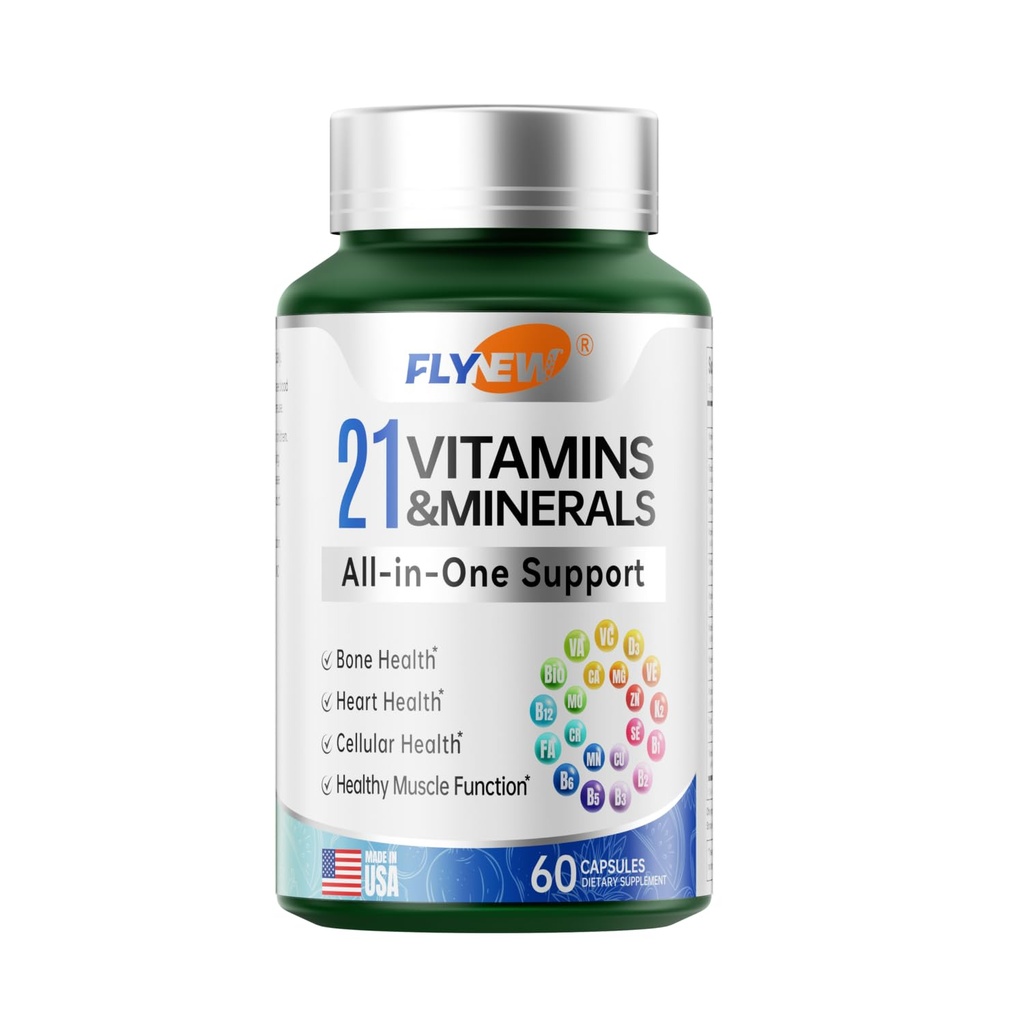 Multivitamin dla kobiet i mężczyzn - Mens & Womens Multivitamin dla kości, skóry i immunologicznego wsparcia zdrowia, 21 w 1 Suplement Multivitamin, Multivitamin z gluten & Allergen Free, Nie GMO, 60 Kapsułki