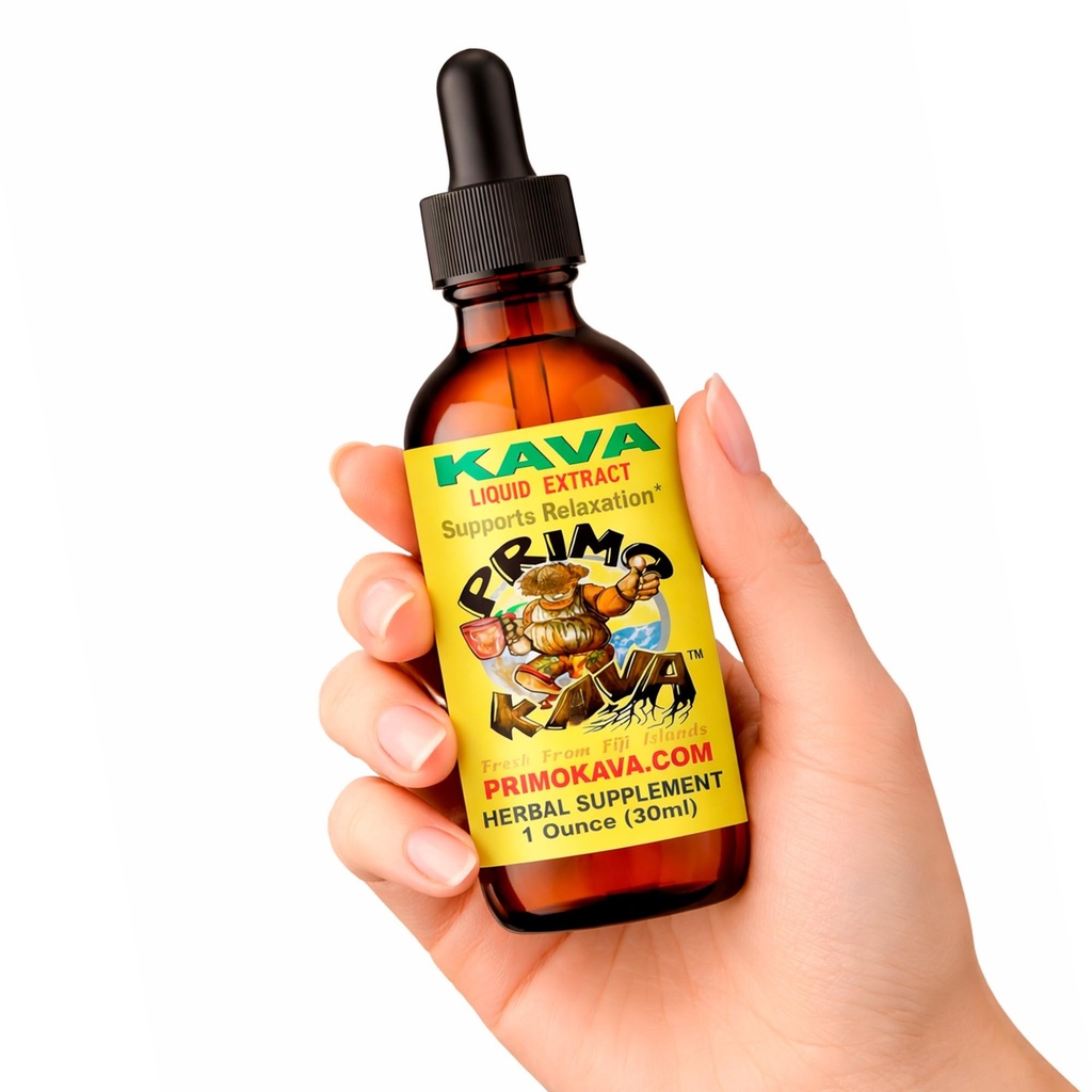 Krople 124; Kava naturalna z Fidżi 124; Ekstrakt szybko działający Kava Root dla Calming & Relaxation 124; 50 mg Potent Kavalactones 124; 1 oz