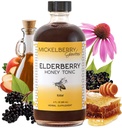 Mickelberry Gardens Elderberry Honey Tonic, Sambucus Syrop, Black Elderberry - Wsparcie immunologiczne dla dorosłych i dzieci (8 uncji)