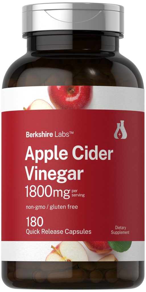 Horbaach Jabłkowy Cydr Kapsułki 124; 1800mg 124; 180 Hrabia 124; Non- GMO, Gluten- Free Supplement Supplement 124; przez Berkshire Labs