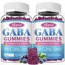 2 Pakiet Gummies GABA dla dorosłych, Relaks, Zzz & Mood - Bezcukrowe Gummeje uspokajające z L- Theanine, 5- HTP, Witamina D3 - Naturalne wsparcie Zzz, suplementy GABA dla dzieci, 120