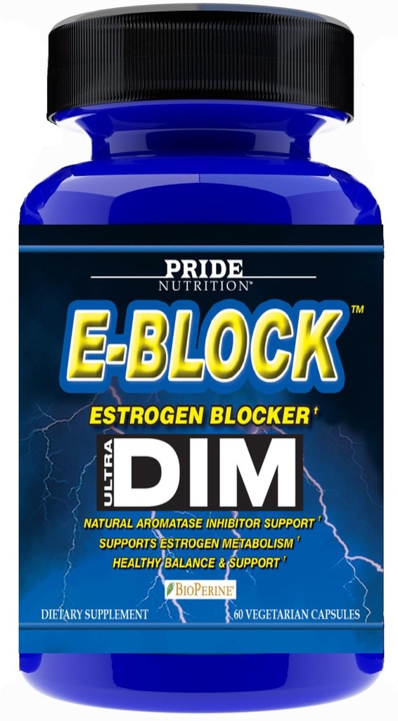 Pride Nutrition E- Block DIM Suplement 700MG Dodatkowa siła Estrogen Blocker 124; Hormon Równowaga dla mężczyzn i kobiet 124; M e n o p a u s e, Trądzik, Hot Flash Relief, PCT & P r o t a t e Wsparcie 60 Ct.