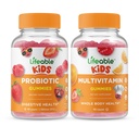 Żywe Probiotyczne 2 Miliard CFU Dzieci + Multiwitaminowe Dzieci, Gummies Bundle - Great Desting, Suplement witaminy, Gluten Free, GMO Free, Gummy do żucia