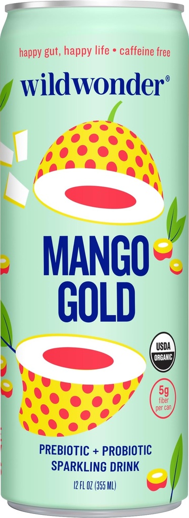 Dzikie Wonder Organic Mango Gold Prebiotyczne i Probiotyczne Drink, 12 FZ