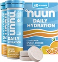 Nuun Daily Electrolyte Tablets with Magnezu, Wapń, Potas, Chlorek i Sód, Gluten Free, Sugar Free, & Vegan, Mieszany Citrus Flavor, 4 Pack (40 Służenie ogółem)