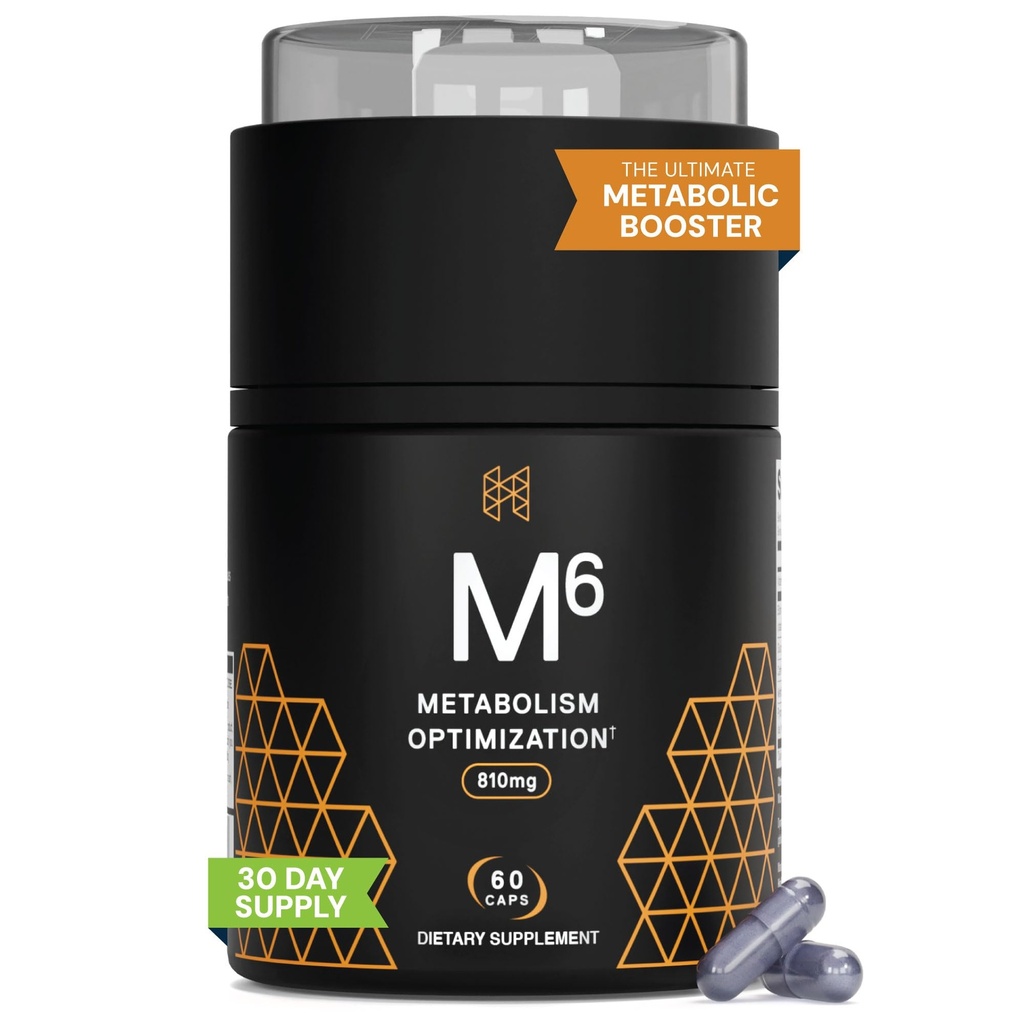 Wysokowydajny booster metabolizmu odżywczego, HPN M (6) Spalanie tłuszczu, Natural Weight Loss Supplement, Support Lean Muscle, Zwiększenie energii, Wegan Friendly, Klinicznie Tested, 60 Kapsułki