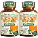 Glukozamina Chondroitin MSM - Joint Support Supplement for Women and Men with Glucozamine Sufate 1500 mg, Chondroitin and MSM - for Cartilage, Joint Health and Flexibility - 2 Pack, Vegan