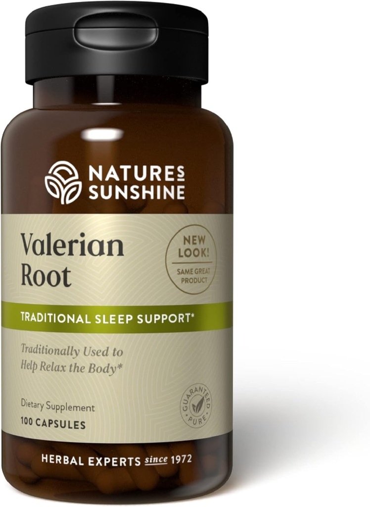 Nature 's Sunshine Valerian Root, 100 Kapsułki 124; Herbal Supplement Promotes Relaxation, Wspomaga sen, i dostarcza Naturalne wsparcie systemu nerwowego