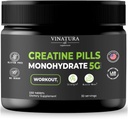 VINATURA Kreatywna Pigułka Monohydrat 5g - tabletki kreatynowe, tabletki kreatynowe dla mężczyzn, kobiet, kreatyna en capsulas * USA Made & Tested * Nieflawored, kreatyna jednowodna, proszek alt, 150 tabletek 30 Sług
