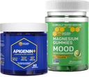 Naturalne stosy Apigenin + Mood Magnezu Gummies Bundle - jakość snu i wsparcie stresu * - 150 Kawałki