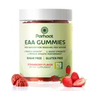 EEA Gummies 120 Gummies (Truskawka), Esential Amino Acids - All 9 Esential Aminos (EAA) i All Branched- Chain Aminos (BCAA), Non-GMO, Gluten Free, Wegetariański friendly