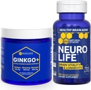 NATURAL STACKS Ginkgo Biloba + NeuroLife Supplement Bundle - wspomaga psychiczną wydajność i długowieczność mózgu * - 120 Kapsułki ogółem