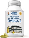 ANDREW LESSMAN Maximum Essential Omega-3 Mint - 60 Softgels - Ultra- Pure, High Potency Omega-3 Oils. Wysoka DHA, brak żołądka, brak środków trujących, brak rtęci. Małe łatwe do połykania Softgels