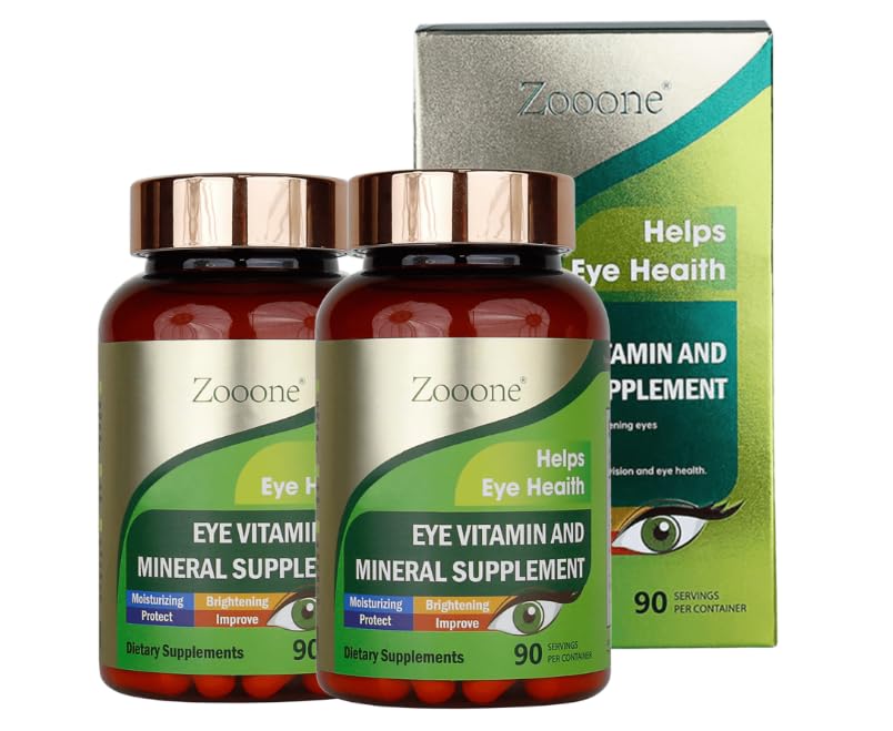 zooone- Luteina Eye Vitamin Suplement do Zdrowia plamki żółtej i suchego oka, Zawiera Luteina, Cynk, Witaminy C / E & Zeaksantyna do wsparcia zdrowia oczu, 90 Tabletki (2)