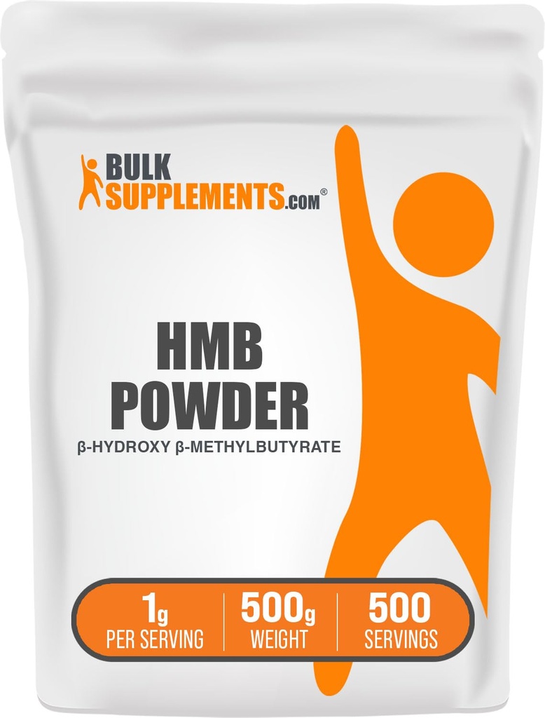 BulkSupplements.com Proszek HMB - jako Wapnia HMB, Beta- Hydroxy Beta- Metylomaślan - HMB Proszek Suplementy, Gluten Free - 1 g na Serving, 500 g (1.1 lbs) (Opakowanie po 1)