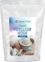 Z Natural Foods Organic Whole Pyllium Husk Flakes, Natural Fiber Supplement, Mix It Into Smoothies, Juice, Non-GMO, Wegan, Gluten- Free, Kosher, 3 lb.