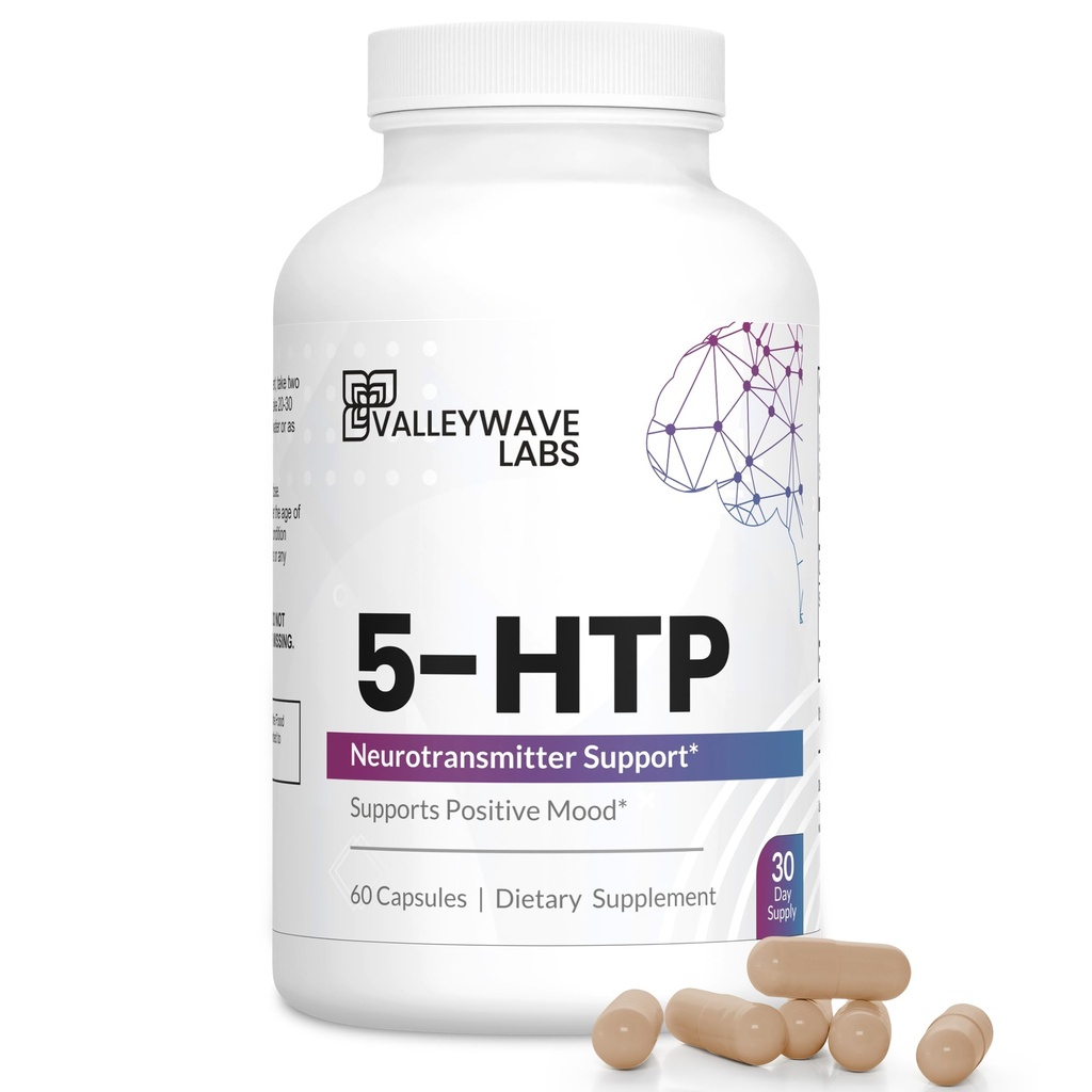 5- HTP - 200mg 5HTP Supplement (5- Hydroxytryptofan) do obsługi Mood Plus Sleep *, Stress Relief *, 60 Kapsułki - 30 Day Supply, Made in USA