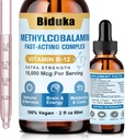 10,000mcg Witamina B12 Podjęzykowe krople płynne, Unikalny wzór z D3, B9 (Kwas foliowy), Wapń, Wsparcie energii, Serce, Nastrój, Mózg, System immunologiczny, Wegetariański, Non-GMO & Gluten Free