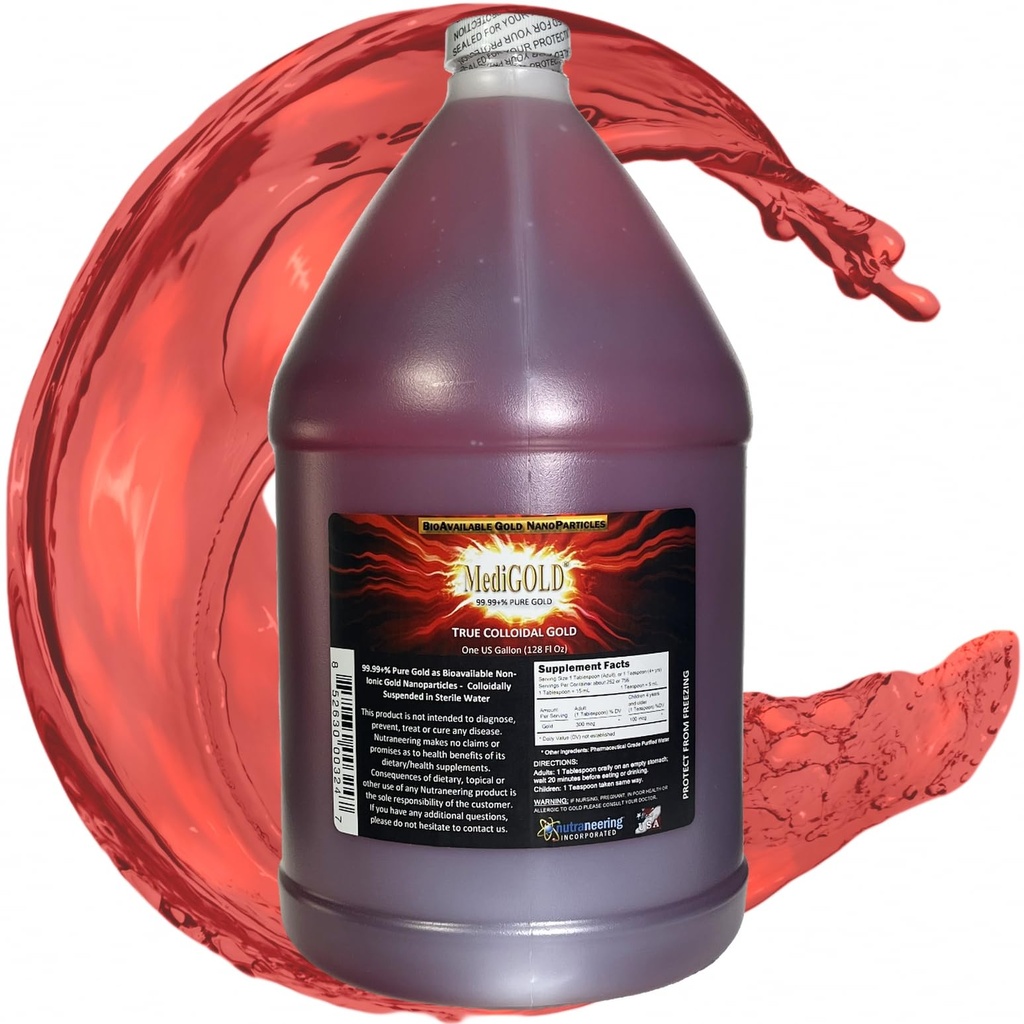 Prawdziwe koloidalne złoto - 1 US Gallon w BPA Free plastikowe dzbanek