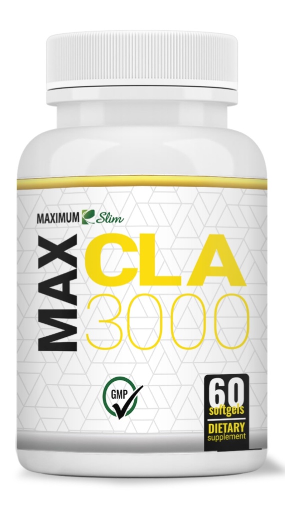 Maksimum Slim MAX CLA 3000, Wysoka potencja, Natural Weight Loss Exercement Enhancement, Zwiększenie szczupłej masy mięśniowej, niestymulujące, Non-GMO 95% Czysty CLA, 90 Liczba