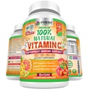 Fresh Healthcare 100% Natural Witamina C - 500mg z Rose HIPS, Acerola Cherry & Camu Camu - Wysoka absorpcja immunologicznego wsparcia, Skóra, Joint & Collagen Booster z Citrus Biflavonoids - 120 Kapsułki