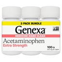 Genexa Czysty Acetaminofen 500mg Dodatkowa moc, Bezbarwny ból Reliever Fever Reducer, 0% Sztuczne dodatki, Medycyna przeciwbólowa dla dorosłych, Ulgi Ból głowy, Ból pleców, Drobne zapalenie stawów, 300 Tabletki