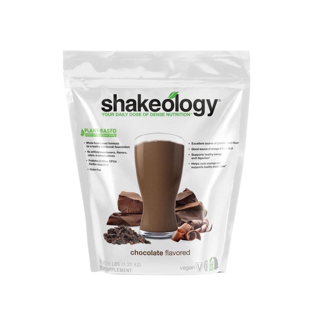 Shakeology Plant Based Protein Powder Blend - Bezglutenowy shake z witamin i minerałów - Pomaga wspierać utratę wagi, Lean Muscle, Gut Health - Czekolada, 30 Służenie