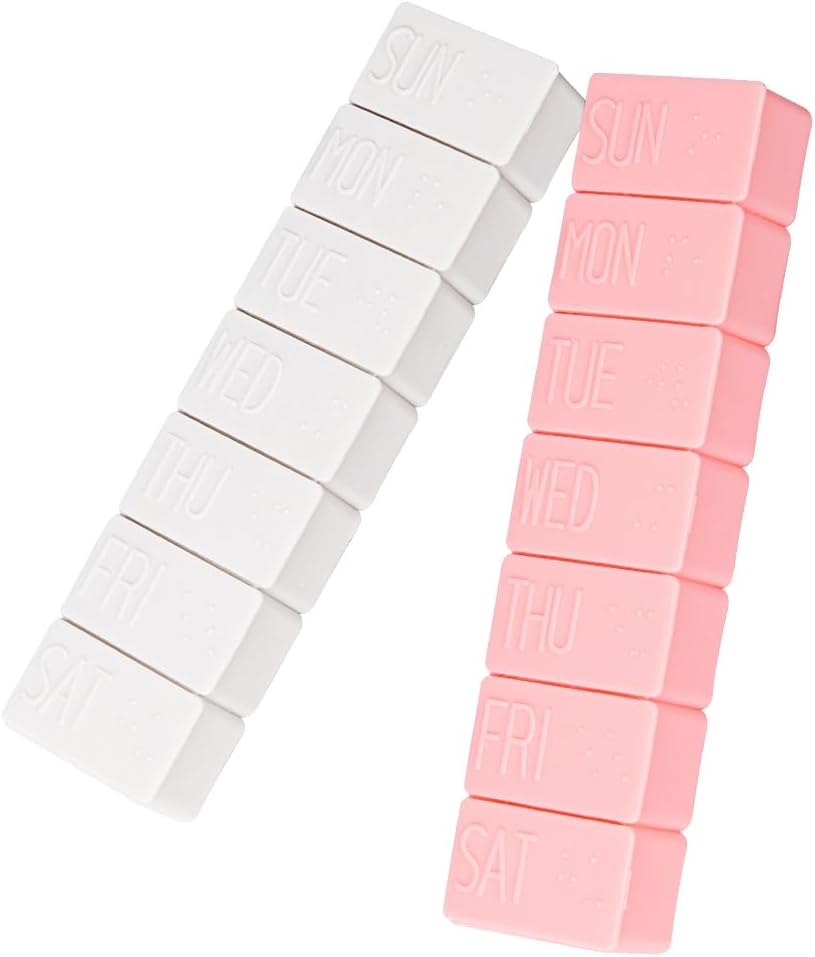 Sandderala 2Pack Cotygodniowy Pill Organizator, Bardzo duże 7 Dni Pill Przypadki podróży Codzienne Pill Box dla oleju rybnego, Wapń Tablets Supplements i inne witaminy Pill