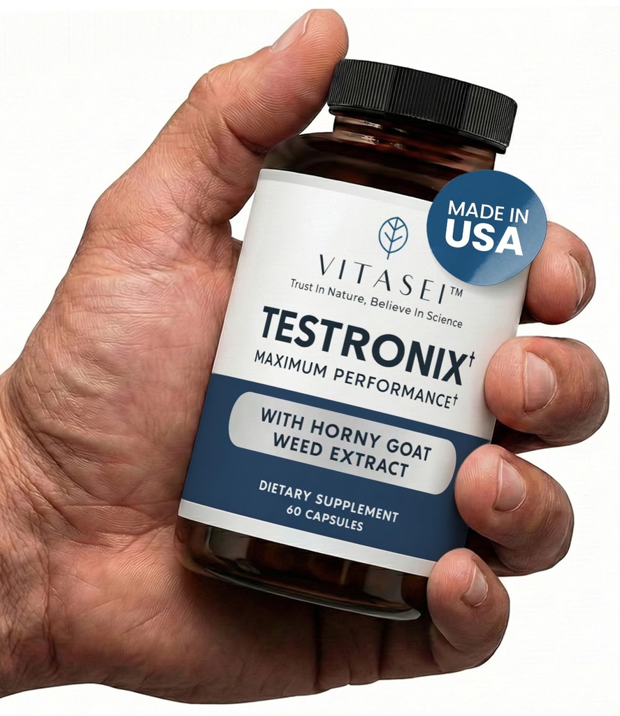 Suplement VITASEI Testronix - Suplementy energetyczne i mięśniowe dla zdrowia - 60 kapsułek
