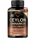 Ceylon Kapsułki cynamonowe - Dodatkowa siła - Energia, Serce i Wsparcie Metaboliczne - dla mężczyzn i kobiet - Czysty naturalny ekstrakt 20: 1 Suplement - Made in USA - GMO & Gluten Free, 120 Kapsułki, 4 Miesiąc dostaw