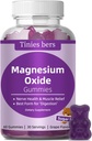 Magnezu tlenek Gummies 500mg, Cukier wolny dla dorosłych i dzieci, Najlepszy Mg Formularz do "trawienia", do snu, Nerve, Head Health, Mięśnie i Stres Relief, Gluten Free, Nie GMO, Wegan, Pektyna, 60