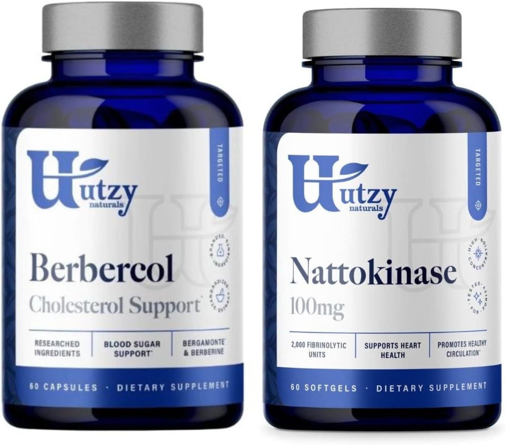Utzy Naturals Metabolic Support Bundle 124; Nattokinase 100 mg i Berbecol 500 mg