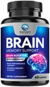 Brain Memory Supplement Pills - 3X Strength Nootropics for Concentration, Clarity & Focus Support - Brain Health Kognitive Vitamin with Bacopa, Phosphhatidylserine & DMAE, Brain Booster, 60 kapsułki