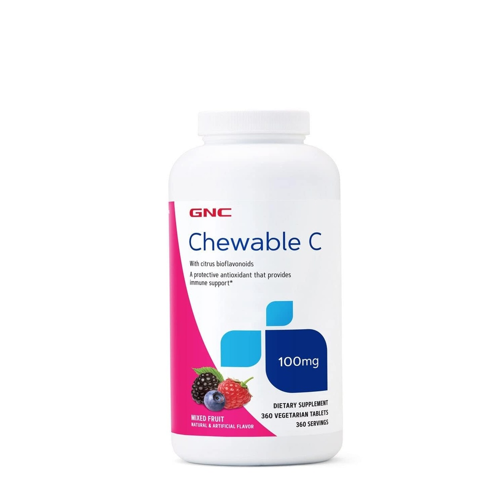 GNC Witamina C 100mg, Zapewnia wsparcie immunologiczne, Mieszane owoce, 360 Służenie