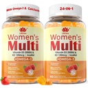 Womens Multivitamin Gummy z Omega 3 DHA / EPA), Witamina D3 K2, Wapń, Inozytol, Daily Womens Witamina A C E B Complex, L- MetylFolate, Metyl B12, Metylowane Minerały niezawierające cukru, 120Cts