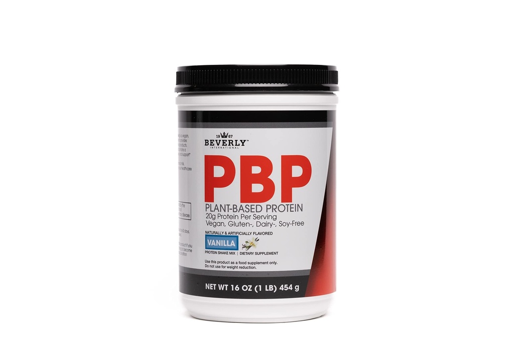 Beverly International PBP, Plant Based Protein. Vegan, Gluten, Dairy, Soy- Free. Great Vanilla Taste, Gładki, Łatwy do Digest, 21g Białko per Serving, (15 Sług) 1lb. Kompletny profil aminokwasów.