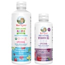 MaryRuth Organics Kids Multivitamin Liposomal (Truskawka Wiśniowa i Wanilia) & Witamina D3 Liposomal (Mieszane Jagody) Czysty projekt etykiet Zweryfikowany ® Witaminy dla odporności i ogólnego Wellness, Wegan, Non-GMO