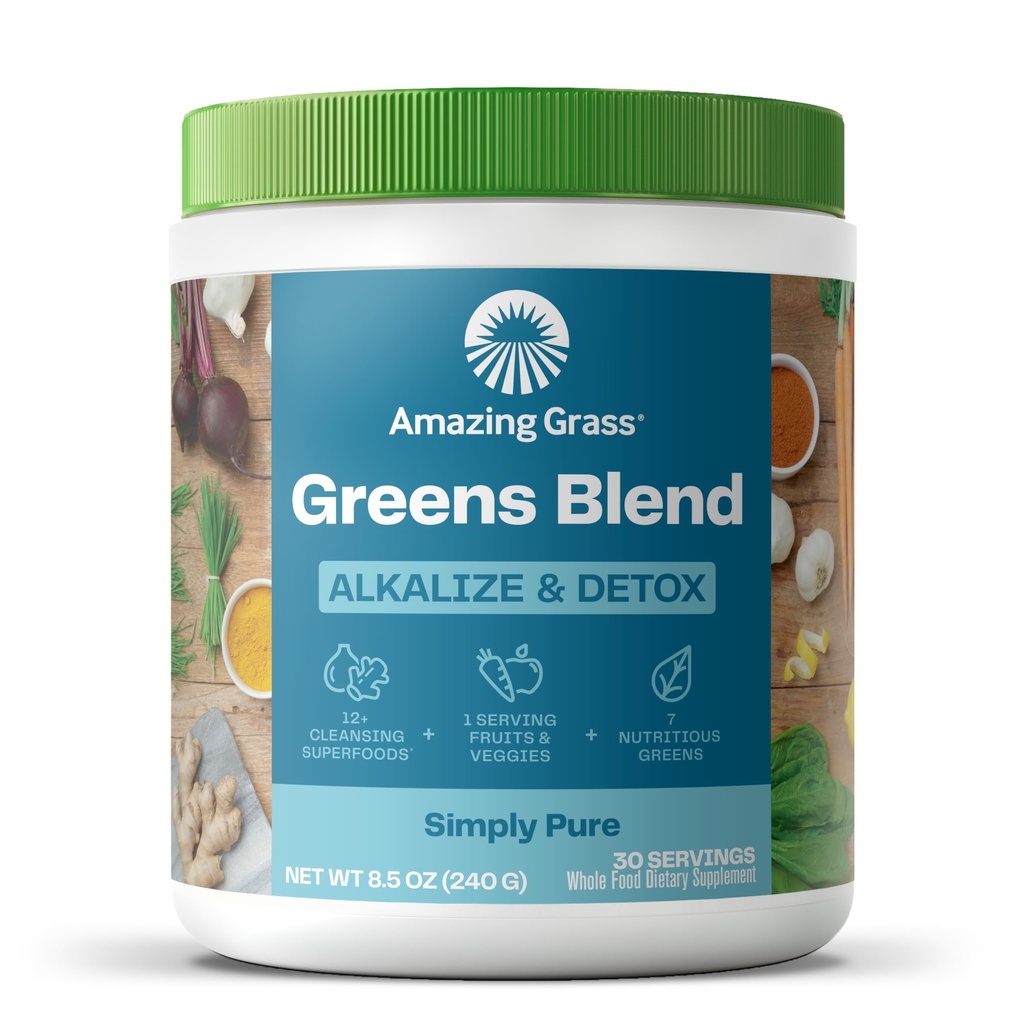 Niesamowita zieleń trawa miesza Alkalize & Detox: Smoothie Mix, Cleanse z Super Zielone & Burak Root Proszek, Enzymy, Prebiotyki i Probiotyki, 30 Sługi (Opakowania maja Vary)