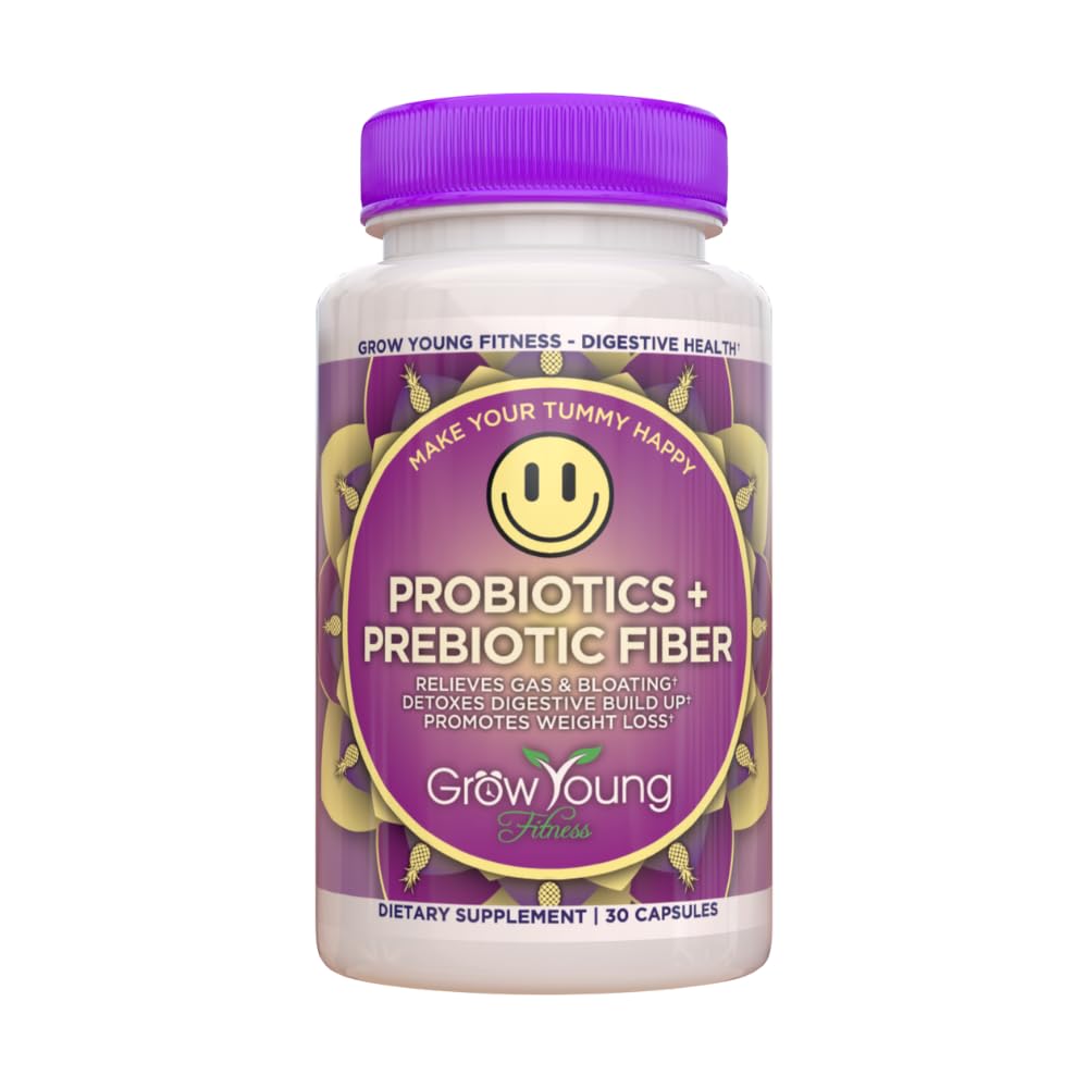 Grow Young Fitness Daily Probiotic + Prebiotic Fiber Supplement, Supports Digestive Health (1 Pack, 30 Servings)