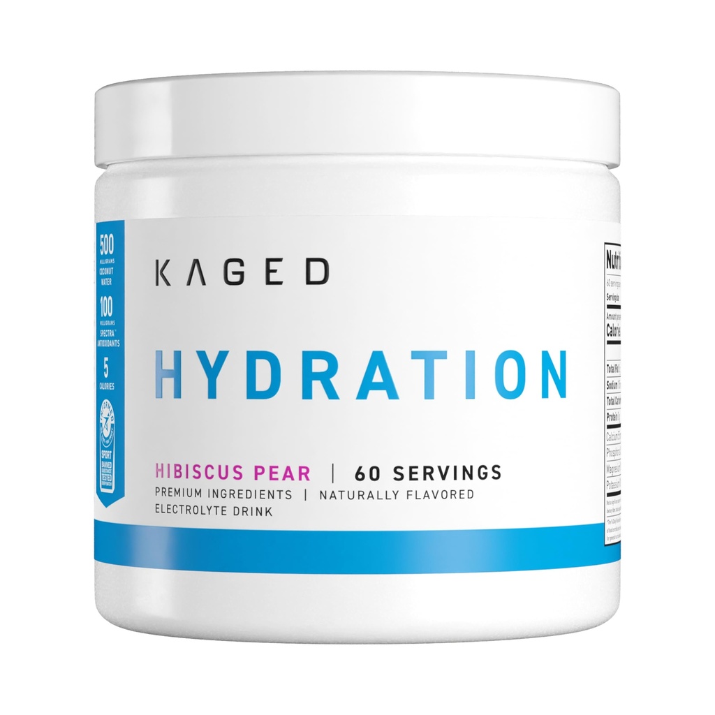 Kaged Hydration Electrolytes proszek 124; Hibiscus Pear 124; Hydraugh-Charge Sports Drink Mix 124; Pre, Post, Intra Workout Distribution 124; Niskie węglowodany, Wegan, Gluten Free Distribution 124; Suplementy dla mężczyzn i kobiet