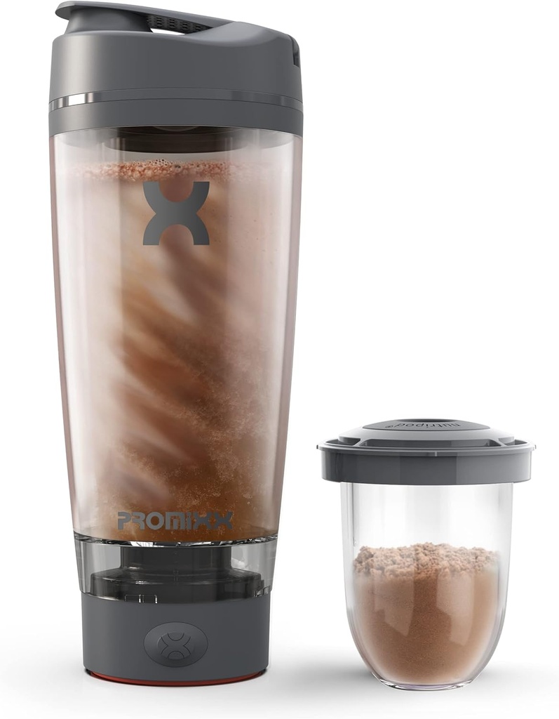 Promixx Pro Shaker Butelka Biżuteria 124; Rechared, mocny do gładkich shakes protein 124; zawiera suplement Storage - BPA Free Biżuteria 124; 20oz Cup (Graphite Gray)
