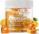 Magnezu Glycinate Soft Chews Supplement, Beztłuszczowy cukier Potasu Magnezu Chews z Magnezu Glycinate, Witamina D, B6, i CoQ10 dla spokojnego wsparcia i snu dla dorosłych, 60 Dni Supply- Orange